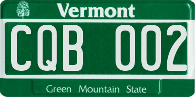VT license plate CQB002
