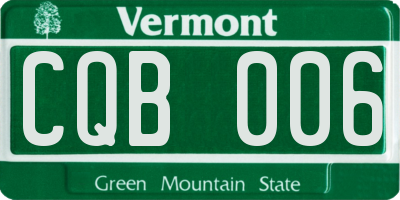 VT license plate CQB006