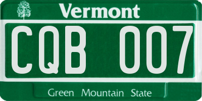 VT license plate CQB007