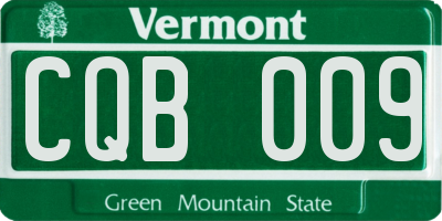 VT license plate CQB009