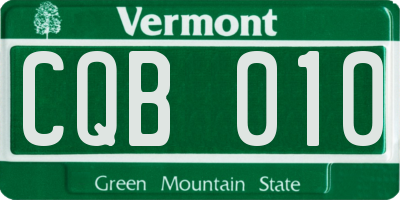VT license plate CQB010