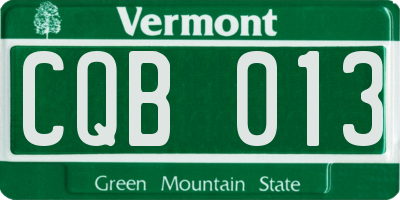 VT license plate CQB013