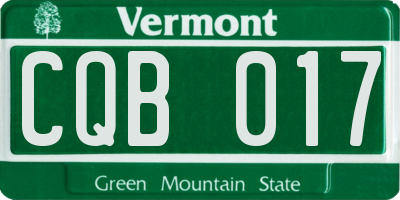 VT license plate CQB017