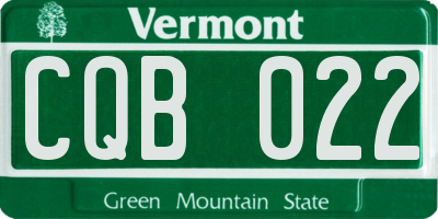 VT license plate CQB022