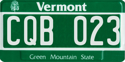 VT license plate CQB023