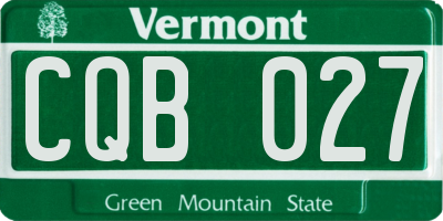 VT license plate CQB027