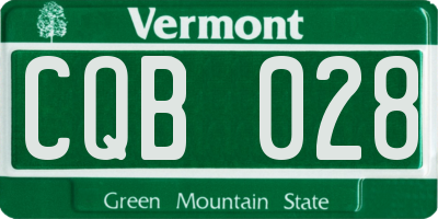 VT license plate CQB028
