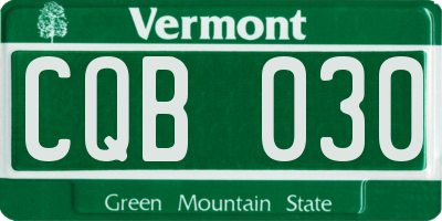 VT license plate CQB030