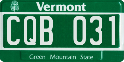 VT license plate CQB031