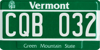 VT license plate CQB032