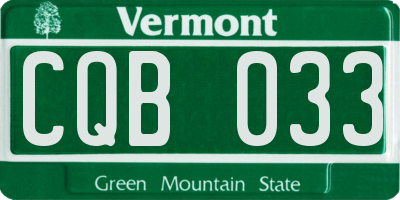 VT license plate CQB033