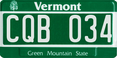 VT license plate CQB034