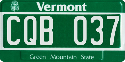 VT license plate CQB037