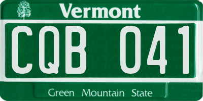 VT license plate CQB041