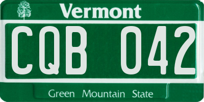 VT license plate CQB042