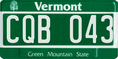 VT license plate CQB043