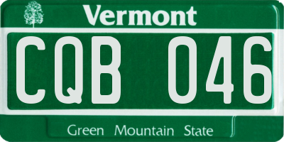 VT license plate CQB046