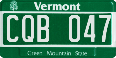 VT license plate CQB047