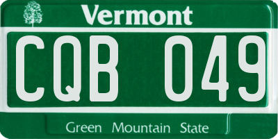VT license plate CQB049
