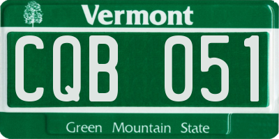VT license plate CQB051