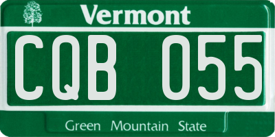 VT license plate CQB055
