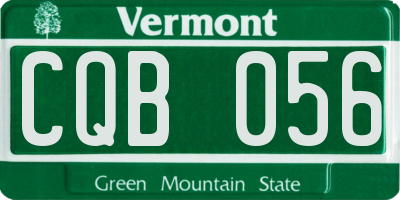 VT license plate CQB056