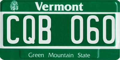VT license plate CQB060