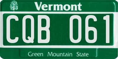 VT license plate CQB061