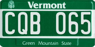 VT license plate CQB065