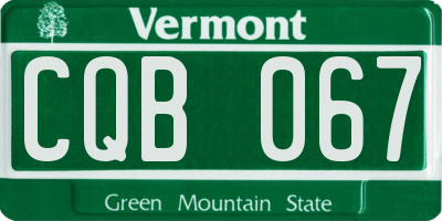 VT license plate CQB067