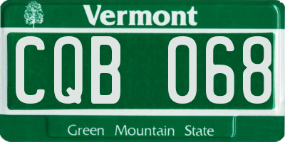 VT license plate CQB068