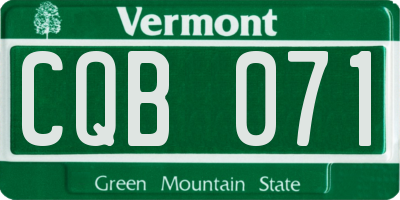 VT license plate CQB071