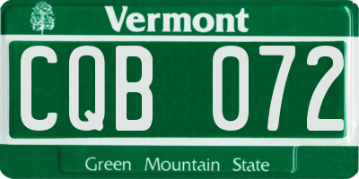 VT license plate CQB072
