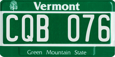 VT license plate CQB076