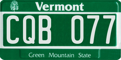 VT license plate CQB077