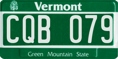 VT license plate CQB079
