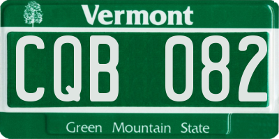 VT license plate CQB082