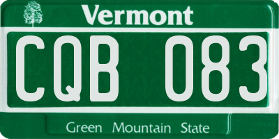 VT license plate CQB083