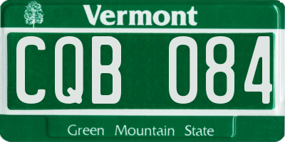 VT license plate CQB084