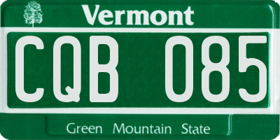 VT license plate CQB085