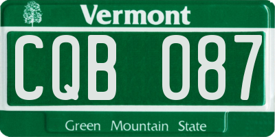 VT license plate CQB087