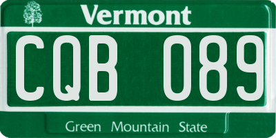 VT license plate CQB089