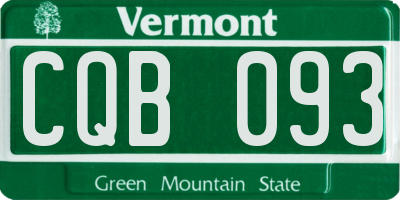 VT license plate CQB093