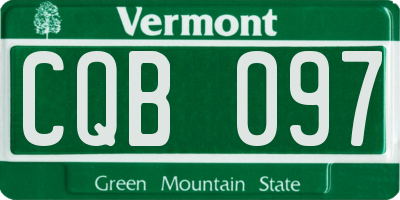 VT license plate CQB097