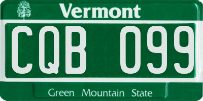 VT license plate CQB099