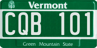 VT license plate CQB101
