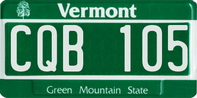 VT license plate CQB105