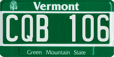 VT license plate CQB106