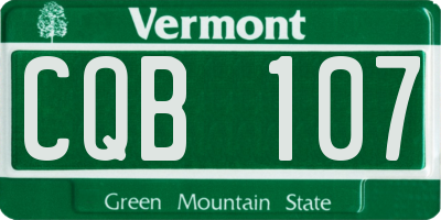 VT license plate CQB107