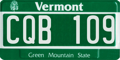 VT license plate CQB109